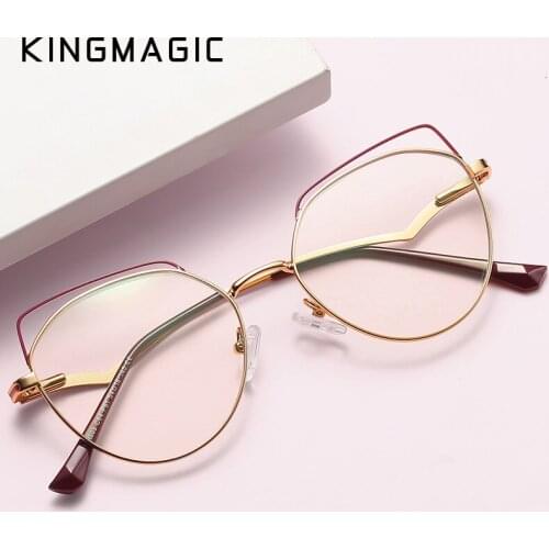 KINGMAGIC Men Anti Blue Light Glasses For Computer Metal Accessories Woman Eyeglasses Optical Frame Gift