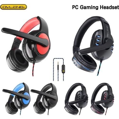 Ovleng Gaming Headset With Microphone Wired Noise Reduction Headphones Stereo Wire Control Earphones For PS4 PC Smartphone