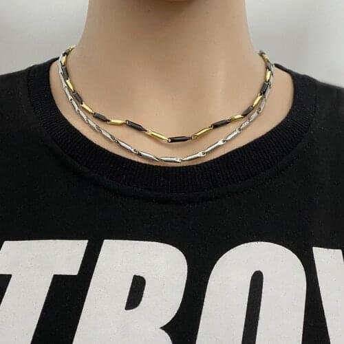 Stainless Steel Necklace Stick Chain Titanium Steel Necklace Couple Style Popular Necklace Jewelry