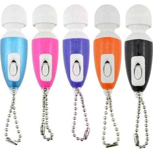 2021 Portable Mini Massage Stick Tiny Stress Relief Electronic Key-Chain Ring Full Body Massager With Button