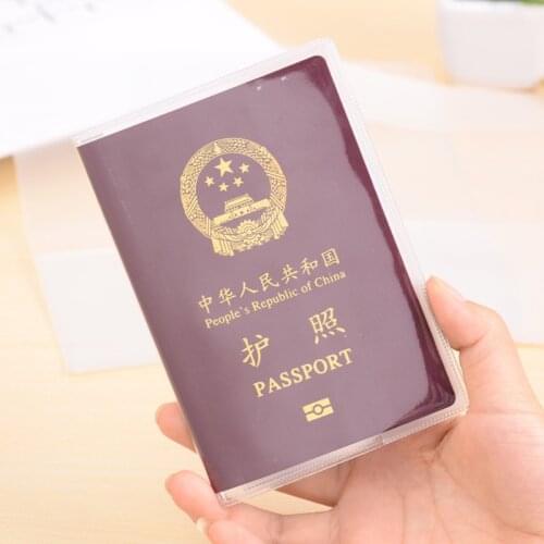 High quality Transparent Passport Holder Card Holder PVC Waterproof Travel Passport Cover