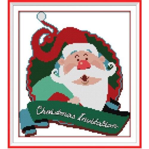 Merry Christmas Counted Cross Stitch Kits Embroidery Needlework Patterns 11CT 14CT Printed Stamped Fabric Thread Decoration Sets