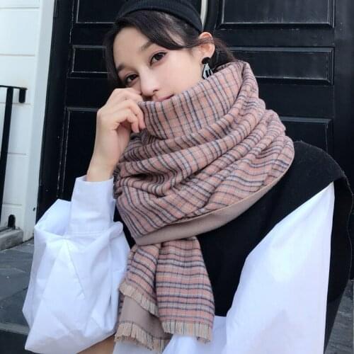 New arrival fashion Autumn winter plaid scarf women warm high quality elegant cute fresh lovely comfortable tassel shawl