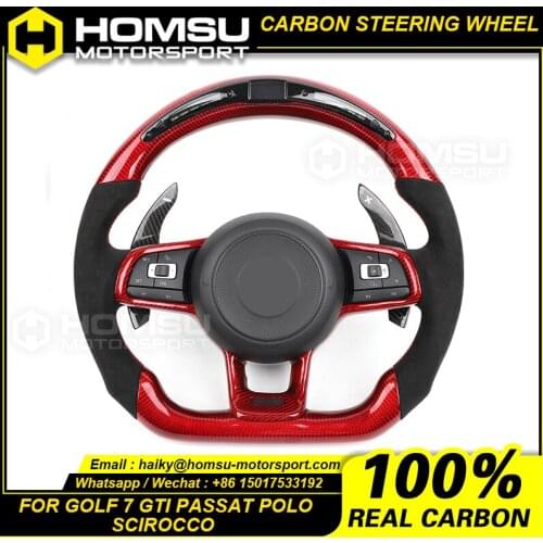 LED Racing MK7 Carbon Fiber Steering Wheel Fit For vw Golf 7 GTI passat polo scirocco 2014-2018