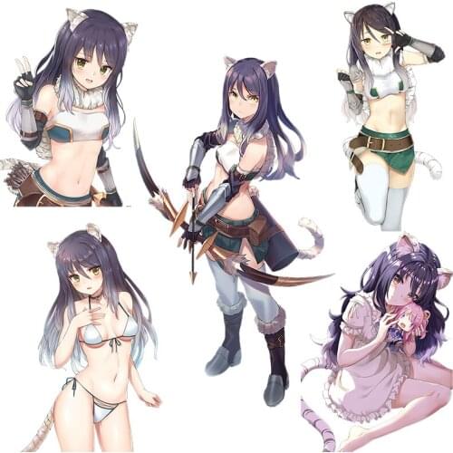 Three Ratels CA73 ReDive Kashiwazaki Shiori Lovely cat ear girl anime sticker for car hood laptop skateboard MOTO gift decals