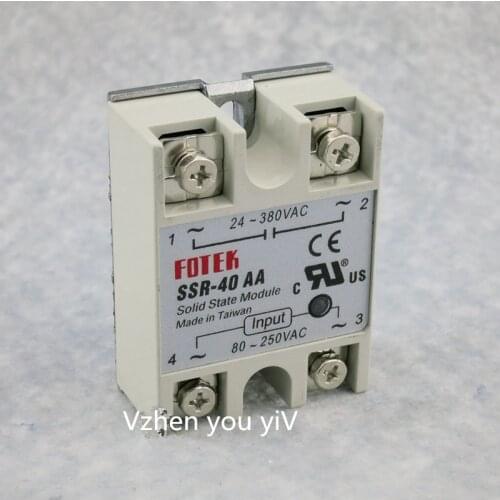 2pcs solid state relay SSR-40AA 40A actually 80-250V AC TO 24-380V AC SSR 40AA relay solid state