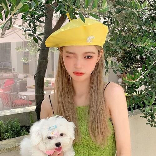 Women Berets For Autumn Cotton Floral Elegant Shopping Outdoor Trendy Fashion Cloud Hats Lady Caps Sweet Lovely Style