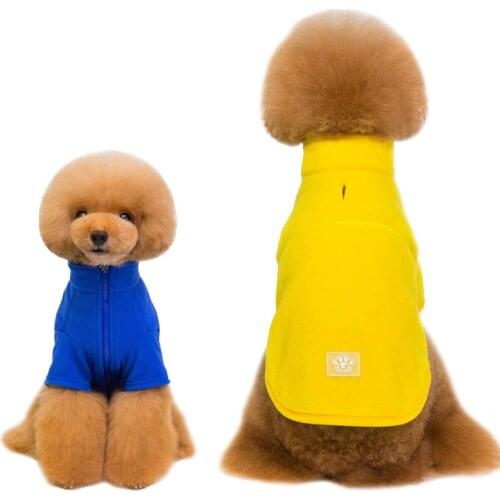 Dog Winter Clothes Fleece Thick Warm Hoodies For Pet Solid Color Top Quality French Bulldog Pullover