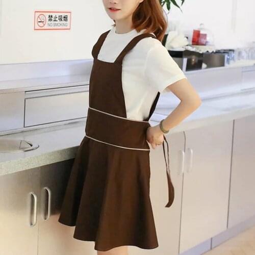 2021 New Florist Fashion Apron Waterproof Kitchen oil-proof Nail Shop Coffee shop Beauty salon overalls Home Kitchen Aprons