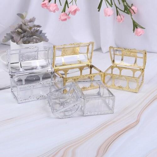 1Pc Transparent Organizer Trinket Treasure Storage Mini Home Case Chest Collectibles Desktop Gem Candy Makeup Pirate Jewelry Box