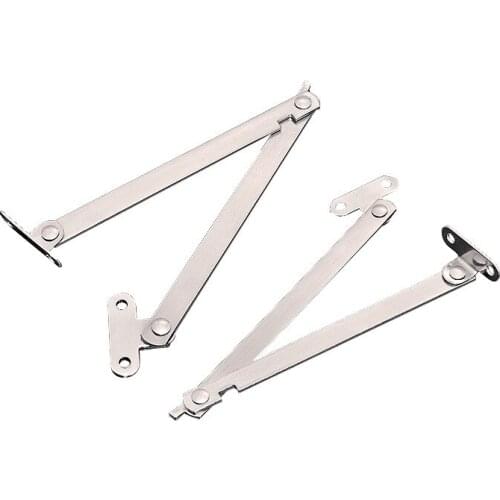 2PCS/Set Furniture Cupboard Stainless Steel Rotatable Folding Lid Support Hinge Soft-Down Stay Hinge Left and Right Support
