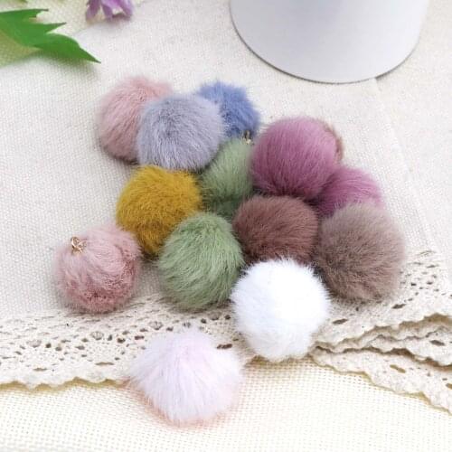 12Colors 20pcs DIY Pompon 2cm Artificial Mink Pompoms Furballs for Sewing On knitted keychain scarf shoes Hats DIY Jewelry Acces