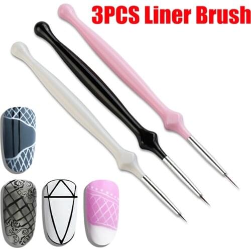 3pcs/set Nail Art Painting Pen 3D Drawing Acrylic Decoration Tool DIY Painting Gradient Line Flower Grid Stripe Nail Design Tool