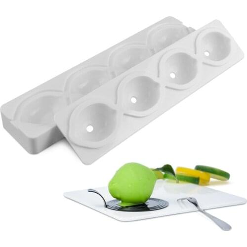 4 Cavity Silicone Mousse Cake Mold Half A Lemon Silicone Mould Cake Decorating Bakeware Tools for Wholesale Drop Shipping