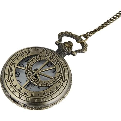 50pcs/lot Retro Hollowed Steampunk Quartz Pocket Watch Necklace Fob Watches Wholesale