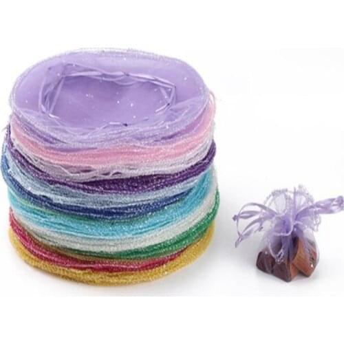 50Pcs Wedding Jewelry Pouches Gift Bag Diameter 26cm Round Bottom Organza Eugen Yarn Bag Packaging Bags 6Z-SH836