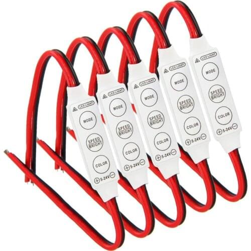 5 X 12V Wired Control Module with Strobe Flash For Car or Household LED Strip/Bulbs Warning LED Brake/Stop Light