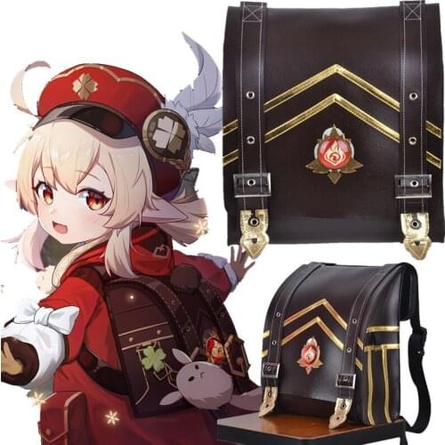 Game Genshin Impact Klee Cosplay Large Capacity Bag Backpack School PU Bags Christmas Gifts