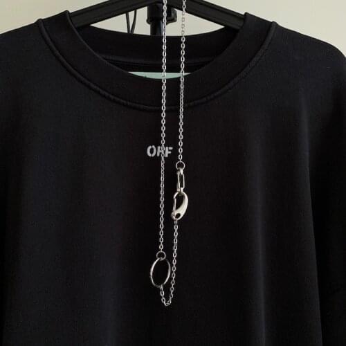 Fashion circle double buckle hip hop punk female men sweater chain jewelry necklace hot sale