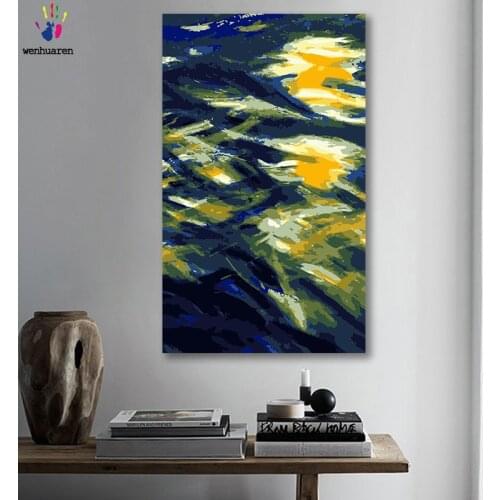 DIY colorings pictures by numbers with colors Abstract moonlight night view picture drawing painting by numbers framed Home