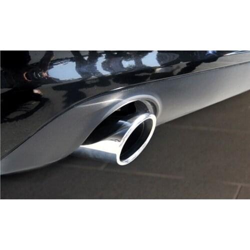 For Audi A6 C6 C5 2005-2011 Car Accessories Exterior Steel Platinum Car Exhaust Trim Tip Muffler Pipe Tail Throat Pipe 2pcs