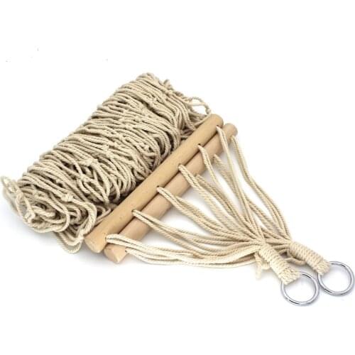 Indoor Outdoor Porch Beach Traditional Cotton Rope Hammock Chair Hanging Portable With Organizer Bag Patio Swings Bed Adult