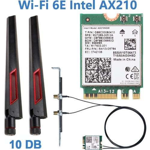 3000Mbps 802.11ax Wi-Fi 6 Desktop Kit Intel AX200 AX210 Bluetooth 5.1 Wifi Antenna Card 2.4G/5Ghz MU-MIMO AX200NGW Wifi Adapter