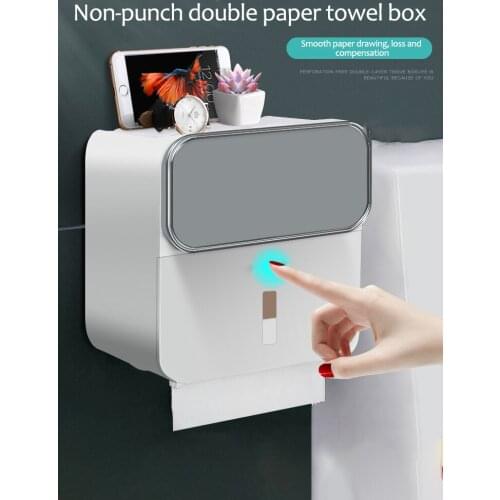 Toilet tissue box non-perforated waterproof toilet tissue paper roll paper shelf wall hanging household