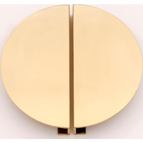 1Set H65 Round Semicircle Solid Brass Cabinet Knobs and Handles Drawer Furnitures Cupboard Wardrobe Knobs Book Cabinet Door Pull