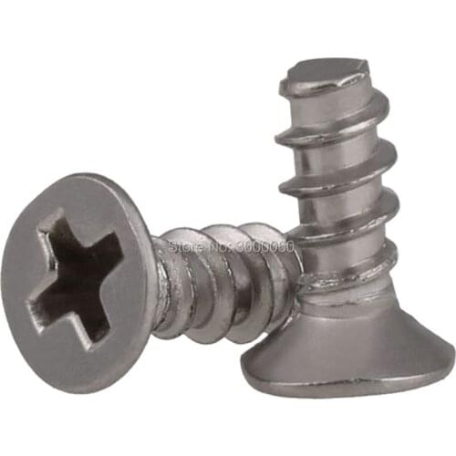 M2 M2.6 M3 M4 Stainless Steel KB Thread Crossed Recessed Phillip Countersunk Flat Head Tapping Screws With Flat End 500pcs/lot