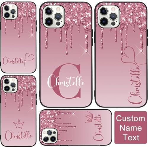Custom Crown Series Name Phone Case For iphone SE 2020 7 8 Plus X XS XR XS Max 11 Pro 12 Mini MAX Sparkling Soft silicone phone
