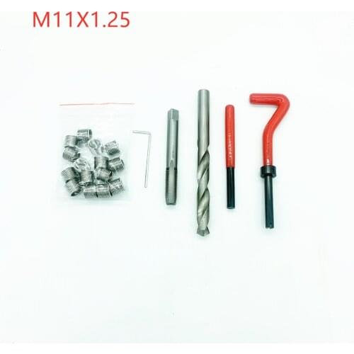 Car M11X1.25 Pro Coil Drill Tool Metric Thread Repair Insert Kit For Helicoil Car Coarse Crowbar Screw Tooth Repair Kit Durable