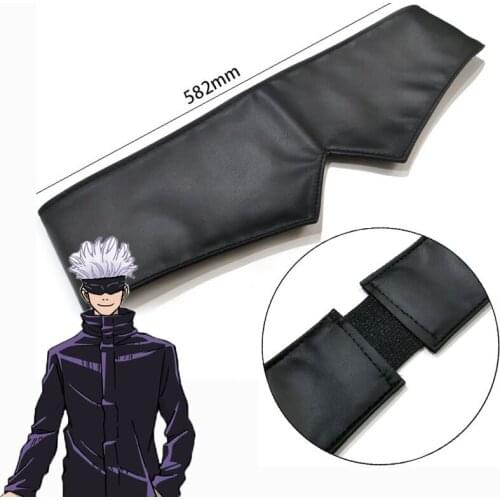 2021 New Anime Jujutsu Kaisen Gojo Satoru Cosplay Costume Prop Leather Eye Mask School Uniform Leather Eye Mask Party Carnival