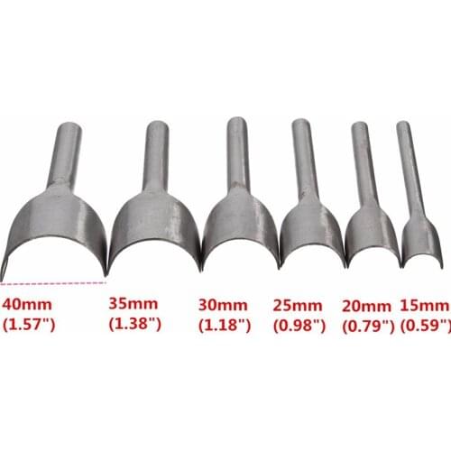 New Leather Craft Tools Half Round V Shaped Cutter Punch Leather Handmade Craft Tools Punching Hand Tools 6Pcs/set 15mm-40mm