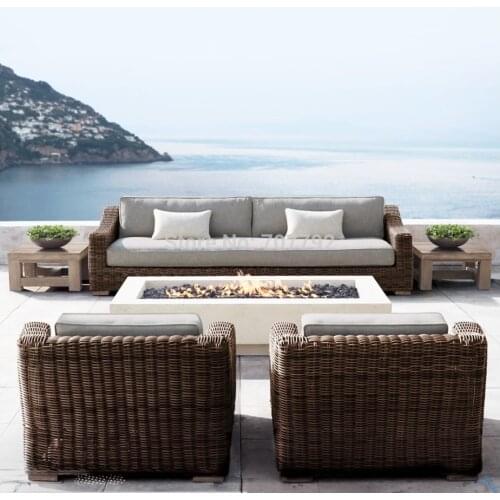 Wicker patio balcony outdoor patio garden classic sofa set furniture