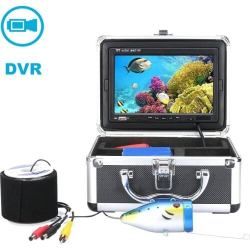 Big Promotion 15M Cable Fish Finder 1000TVL HD Waterproof Underwater Fishing Camera System Built-in DVR With Sun Visor