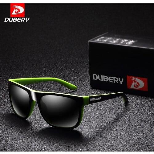 DUBERY Polarized Sunglasses Men Driver Shades Male Sun Glasses For Men Square Color Mirror Luxury Brand Designer Oculos UV400