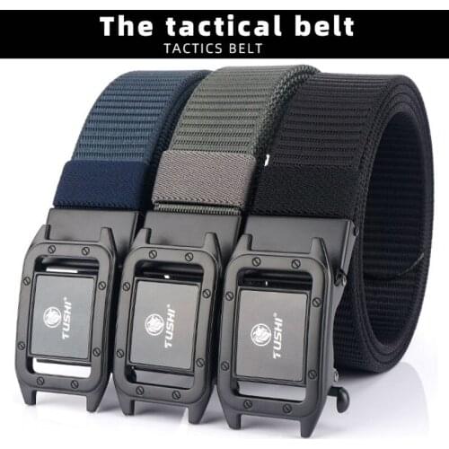 Tactical Belt Leisure Belt Alloy Buckle Male Waistband Quick Release Quick Dry Elastic For Fishing Hunting Multi Function