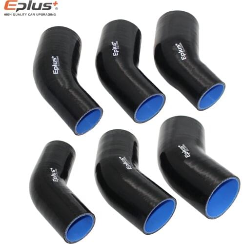 EPLUS Universal Silicone Tubing Hose Connector Intercooler Turbo Intake Pipe Coupler Hose 45 Degrees Multiple Sizes Black