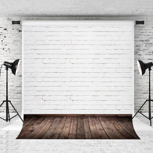 VinylBDS White Brick Wall Backdrops For Photography Studio Wood Wall Children Photo Backgrounds Seamless Photography Backdrops
