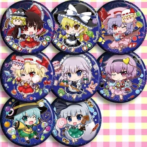 Japan Anime TouHou Project Kirisame Marisa Hakurei Reimu Cosplay Bedge Collect Badge For Bags Hats Button Pins Brooch Xmas Gifts