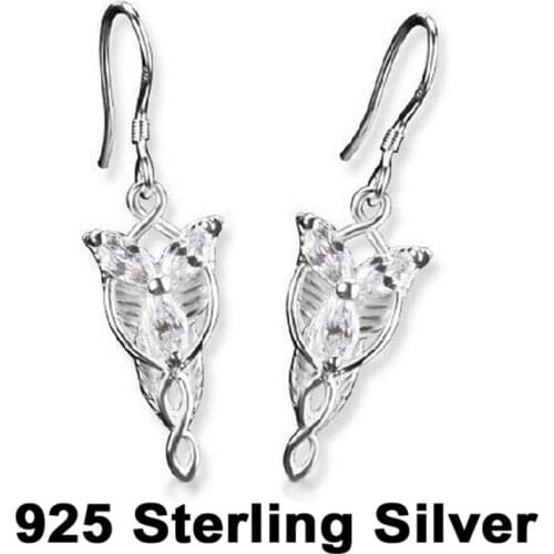 925 Sterling Silver LOTR Arwen Evenstar Drop Dangle Earrings Fashion Women Jewelry Fan Gift High Qiality