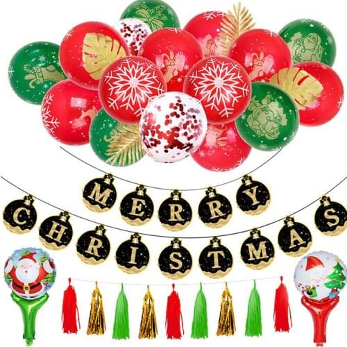 1Set Merry Christmas Foil Balloons Santa Claus Snowman Globos Xmas Deer Penguin Air Toys Christmas Decorations for Home Navidad