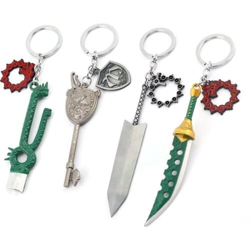 1 Pcs New Anime The Seven Deadly Sins Keychains Weapon Escanor Rhitta Nanatsu No Taizai Axe Pendant Keyrings Cosplay Figure Toys