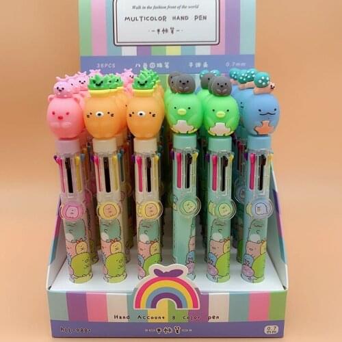 36 pcs/lot Cartoon Sumikko Gurashi 8 Colors Ballpoint Pen Cute Roller Ball pens School Office Writing Supplies Stationery Gift