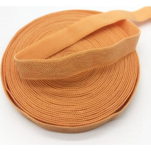 5 Yards/lot 3/8"10mm Orange Solid FOE Fold Over Elastics Spandex Satin Band DIY Lace Sewing Trim