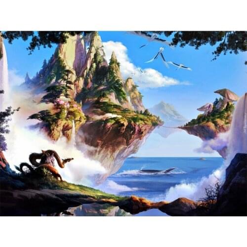 5d square round drill diamond painting Fantasy,Fairytale ,World,cross stitch,kits,sea,mountain,landscape,embroidery,mosaic,decor