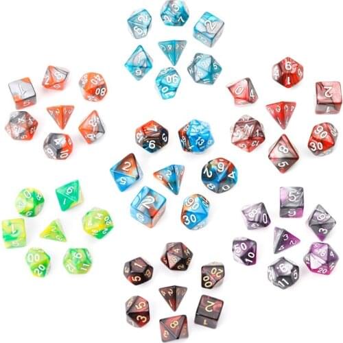 7pcs/Set Acrylic Polyhedral Dice For TRPG Board Game D4-D20