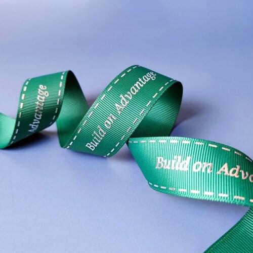 Free Shipping 1 roll Custom Printed Logo Gift Cake Flower Packaging Grosgrain Ribbon Christmas Wedding Decorate