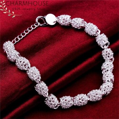 Pure Silver 925 Bracelets For Women Locks Link Chain Bracelet Wristband Pulseira Fashion Jewelry Accessories Wholesale Bijoux